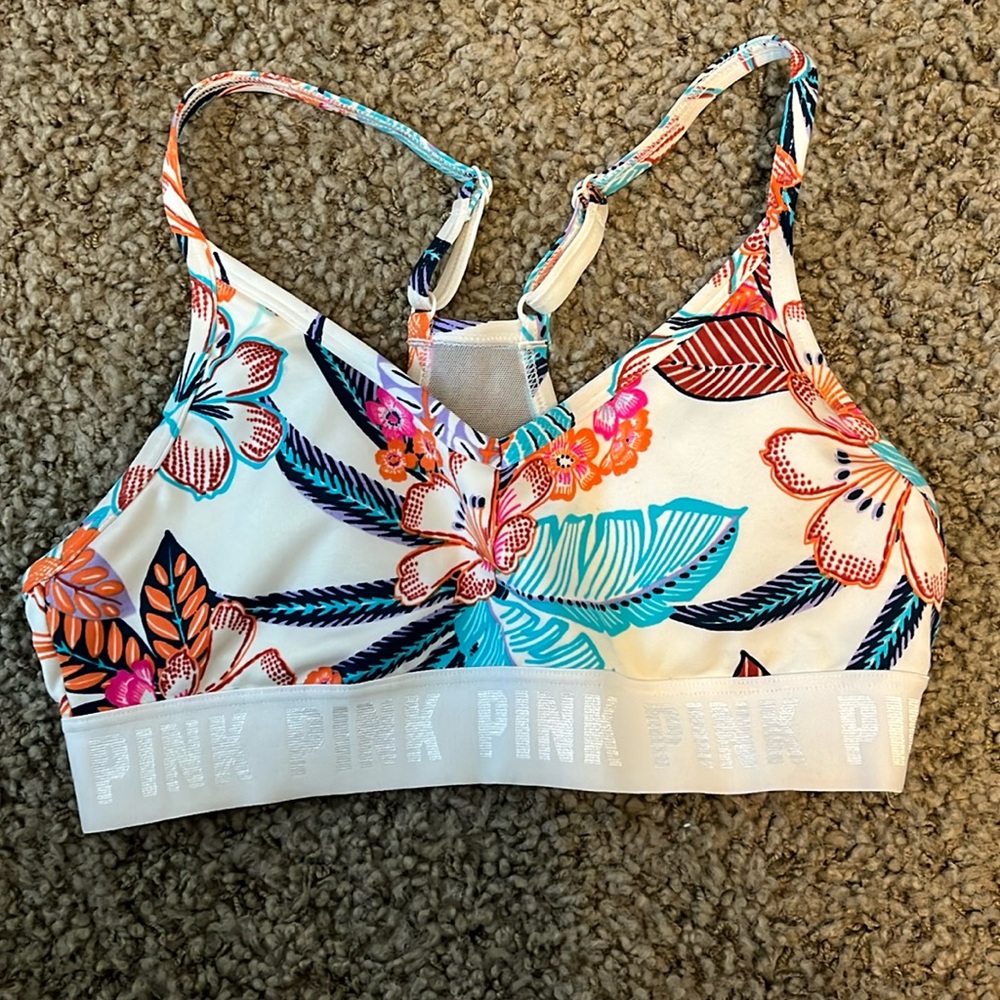 Pink sports bra